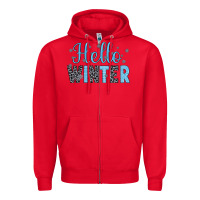 Red hello winter Zipper Hoodie - JahusDesignShop