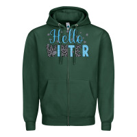 Sports Green hello winter Zipper Hoodie - JahusDesignShop