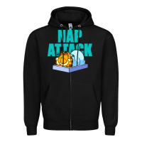 Black nap attack Zipper Hoodie - artisFamous