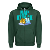 Sports Green nap attack Zipper Hoodie - artisFamous