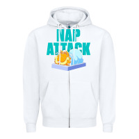 White nap attack Zipper Hoodie - artisFamous