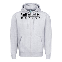 Heather Grey red racing Zipper Hoodie - artisFamous