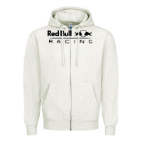 Oatmeal Heather red racing Zipper Hoodie - artisFamous