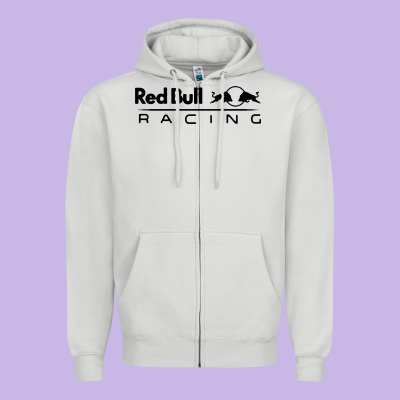 Red Racing Zipper Hoodie Designed By Artisfamous