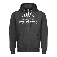 Charcoal Heather raising men lawn care Zipper Hoodie - artisFamous