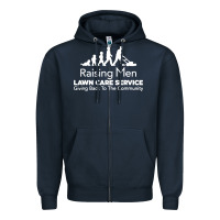 Navy raising men lawn care Zipper Hoodie - artisFamous