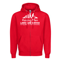 Red raising men lawn care Zipper Hoodie - artisFamous