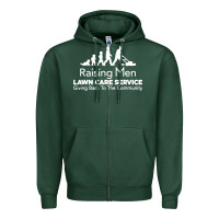 Sports Green raising men lawn care Zipper Hoodie - artisFamous