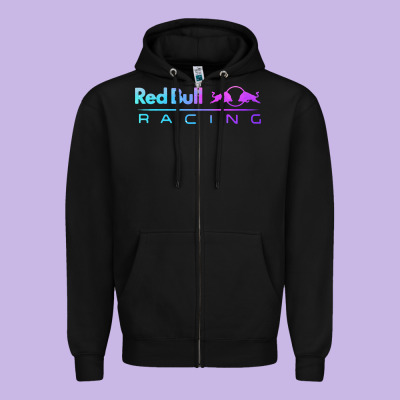 Red Racing Zipper Hoodie Designed By Artisfamous