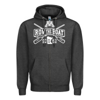 Charcoal Heather row the boat minnesota Zipper Hoodie - artisFamous
