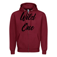 Burgundy wild one Zipper Hoodie - artisFamous