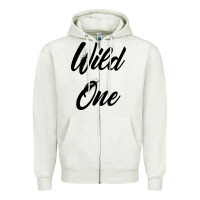 Oatmeal Heather wild one Zipper Hoodie - artisFamous