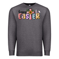 Charcoal Heather Happy Easter With Cross Premium Sweatshirt - RanaPortraitStore
