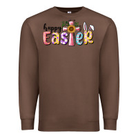 Chestnut Happy Easter With Cross Premium Sweatshirt - RanaPortraitStore