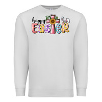 Dove Grey Happy Easter With Cross Premium Sweatshirt - RanaPortraitStore
