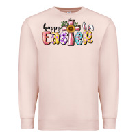 Pale Pink Happy Easter With Cross Premium Sweatshirt - RanaPortraitStore