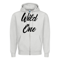 Dove Grey wild one Zipper Hoodie - artisFamous