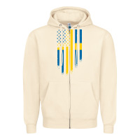 Sandshell Sweden Swedish Roots American Flag | Canadian Roots Zipper Hoodie - artisFamous