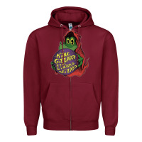 Burgundy The Little Crocodile Zipper Hoodie - artisFamous