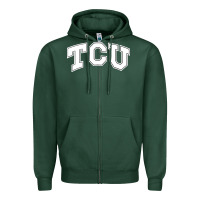 Sports Green tcu Zipper Hoodie - artisFamous