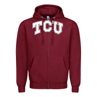 Burgundy tcu Zipper Hoodie - artisFamous