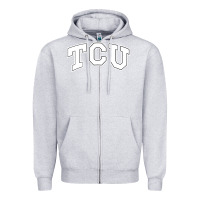 Heather Grey tcu Zipper Hoodie - artisFamous