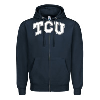 Navy tcu Zipper Hoodie - artisFamous