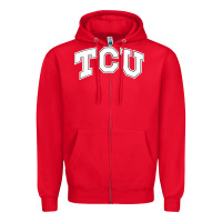 Red tcu Zipper Hoodie - artisFamous