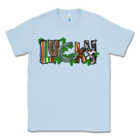 Dusty Blue Lucky horseshoe St. Patrick's Day Classic Tee - CowGirlArtShop
