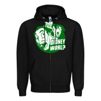 Black didney worl Zipper Hoodie - artisFamous