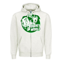 Oatmeal Heather didney worl Zipper Hoodie - artisFamous
