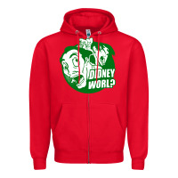 Red didney worl Zipper Hoodie - artisFamous