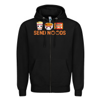 Black send noods Zipper Hoodie - artisFamous