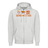 Dove Grey send noods Zipper Hoodie - artisFamous