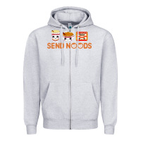 Heather Grey send noods Zipper Hoodie - artisFamous