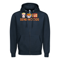 Navy send noods Zipper Hoodie - artisFamous