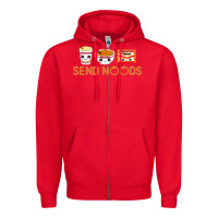 Red send noods Zipper Hoodie - artisFamous