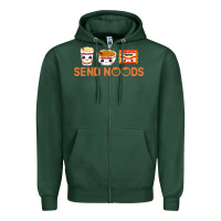 Sports Green send noods Zipper Hoodie - artisFamous