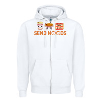 White send noods Zipper Hoodie - artisFamous