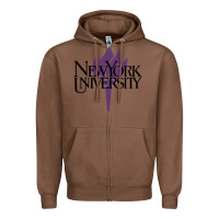 Chestnut New York University Zipper Hoodie - artisFamous