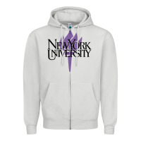 Dove Grey New York University Zipper Hoodie - artisFamous