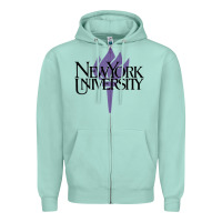 Seafoam New York University Zipper Hoodie - artisFamous