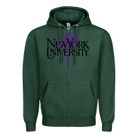 Sports Green New York University Zipper Hoodie - artisFamous