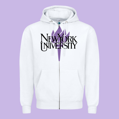 New York University Zipper Hoodie Designed By Artisfamous
