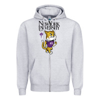 Heather Grey New York University Zipper Hoodie - artisFamous