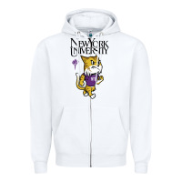 White New York University Zipper Hoodie - artisFamous