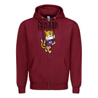 Burgundy New York University Zipper Hoodie - artisFamous