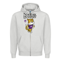 Dove Grey New York University Zipper Hoodie - artisFamous