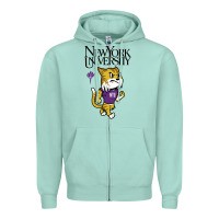 Seafoam New York University Zipper Hoodie - artisFamous