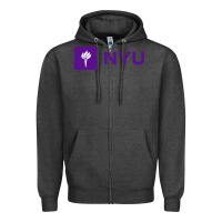 Charcoal Heather nyu new york university purple Zipper Hoodie - artisFamous